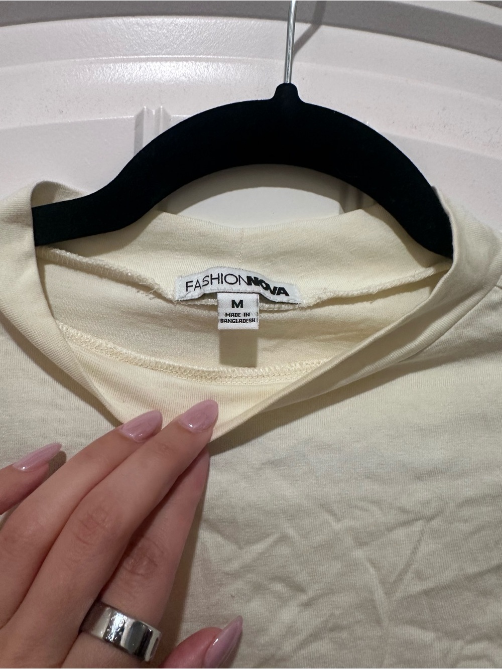 Fashion Nova Cream Crew Neck Tee